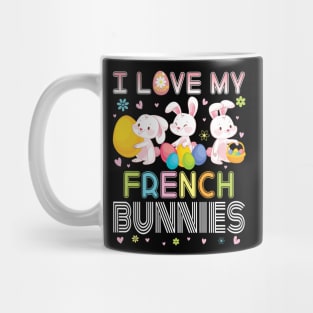 Color Flower Easter Eggs Happy Me I Love My French Bunnies Mug